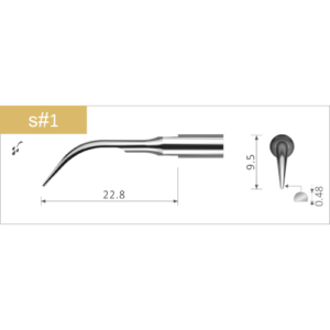 Ultrasonic scaler tip s1# (suitable for use with SATELEC® scaling devices)
